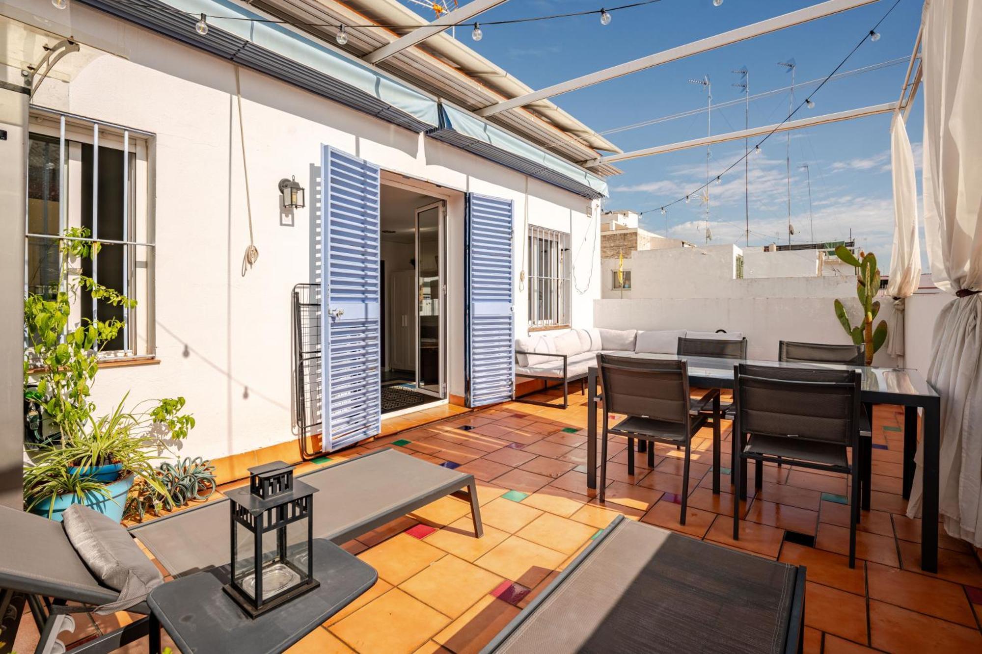 Ferienwohnung Atico La Azotea Con Terraza Privada Sevilla Exterior foto